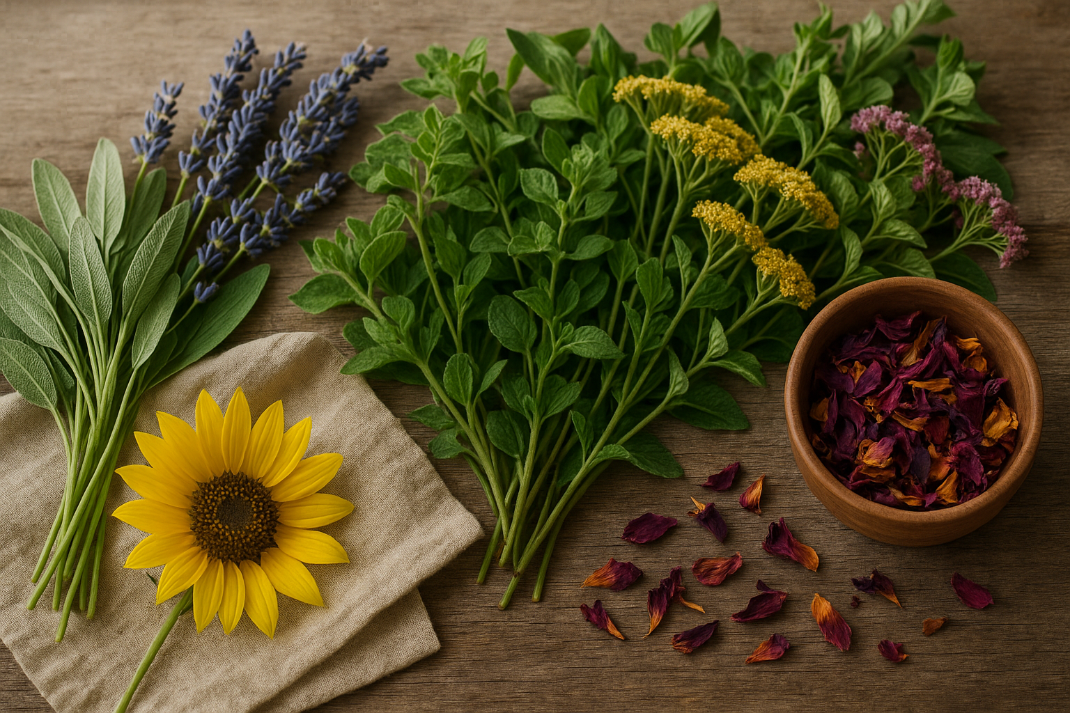 Bush & Blooms herbs background